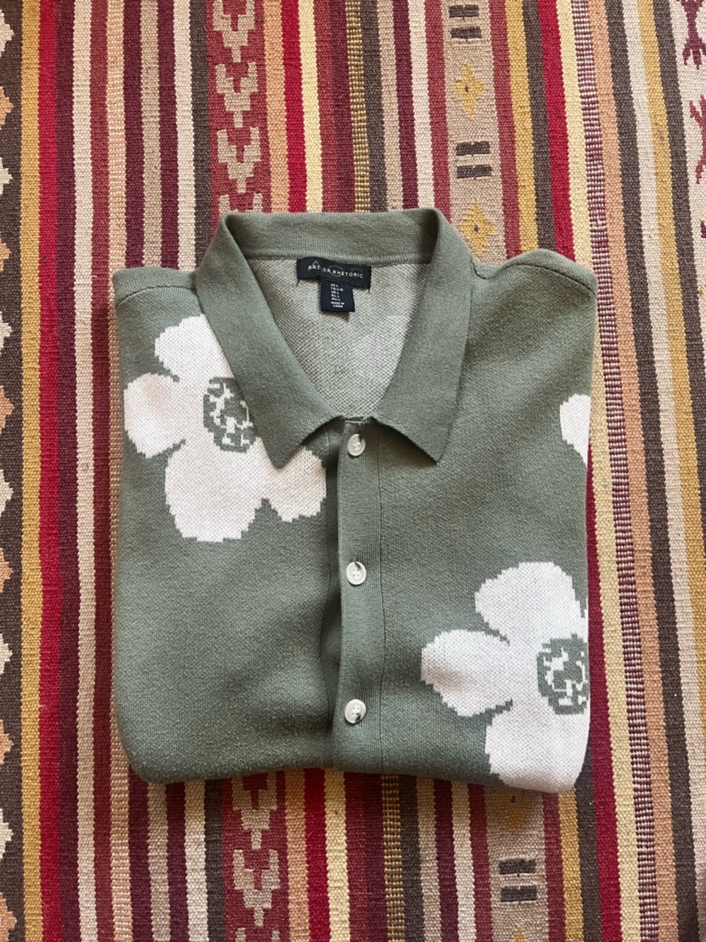 Knitted Short Sleeve Button Up